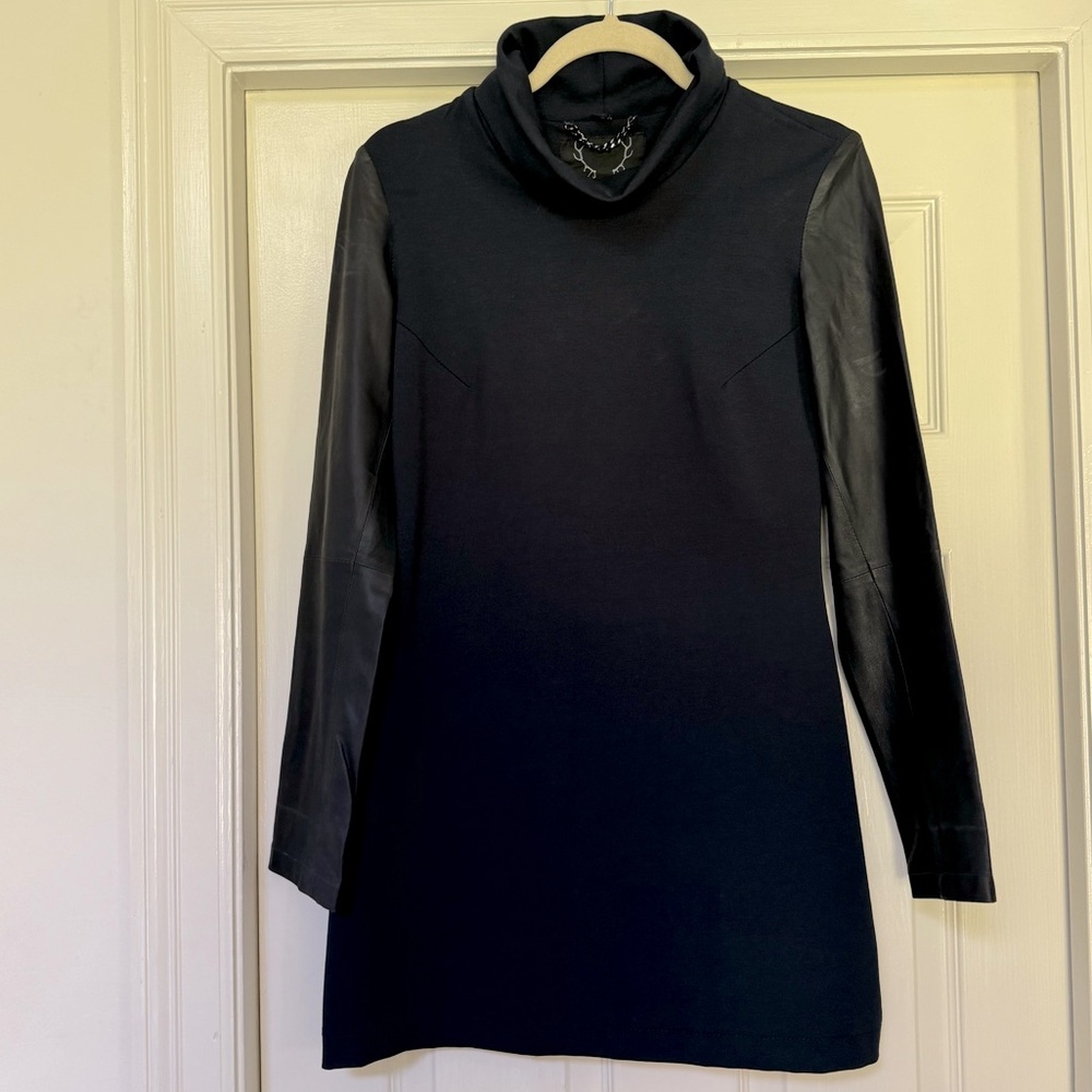 Bod & Christensen Leather Sleeved shift dress